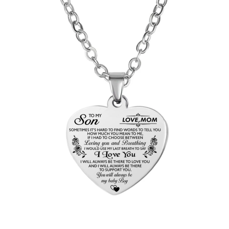 Ожерелье с надписью для моей дочери сына жены девушки мамы из нержавеющей стали |