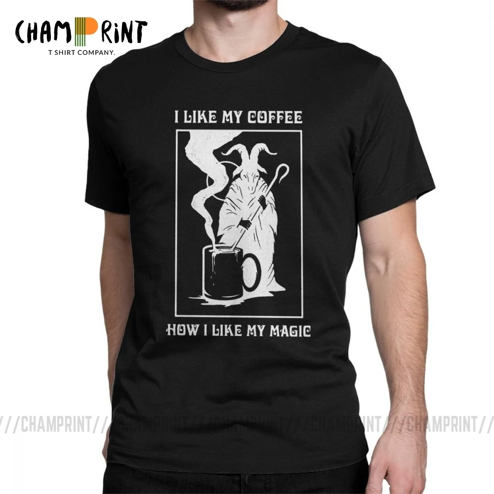 Мужские топы Baphomet Tumblr I Like My Coffee хлопковые винтажные футболки с коротким рукавом и