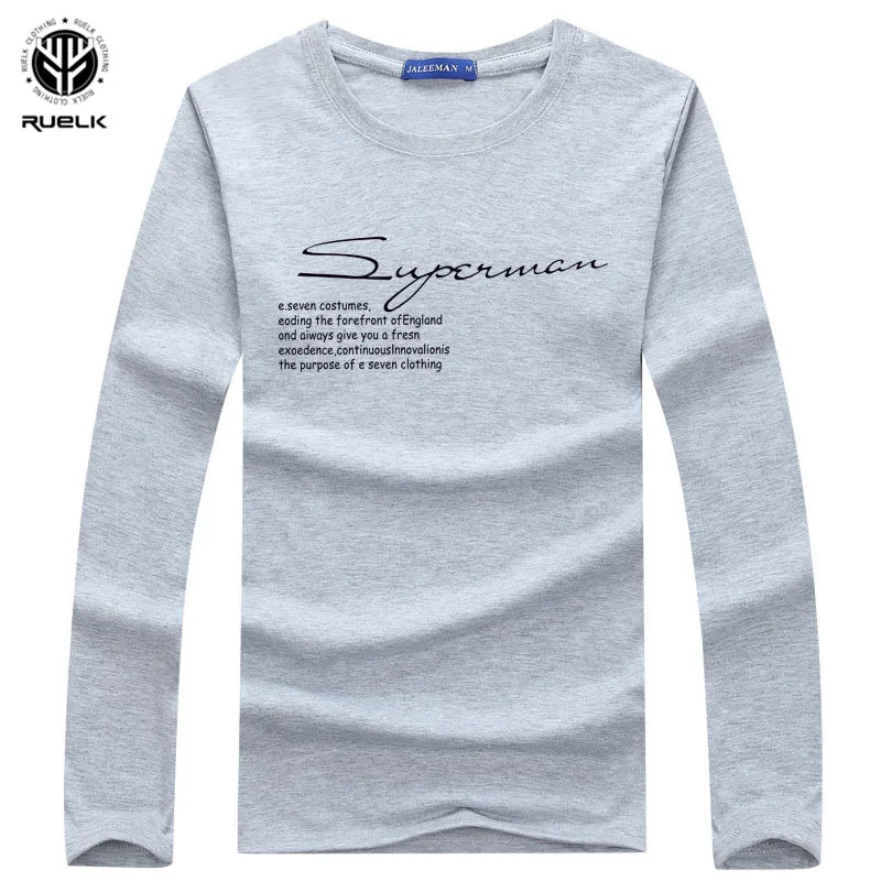 

RUELK 2020 New Spring Letter Print Men's Long Sleeve T-Shirt O-Neck Collar Cotton Clothes Men's Comfortable T-Shirts Size 5XL