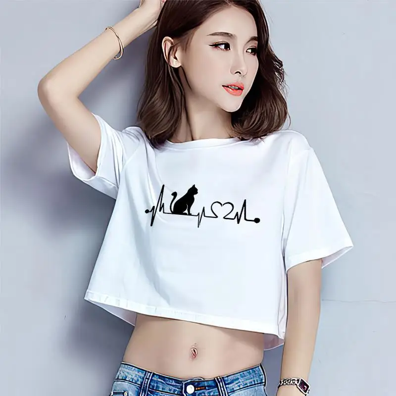 

Футболка мужская с коротким рукавом, Модная креативная брендовая рубашка с рисунком кошки, мотоцикла, велосипеда, автомобиля, живого пульса...