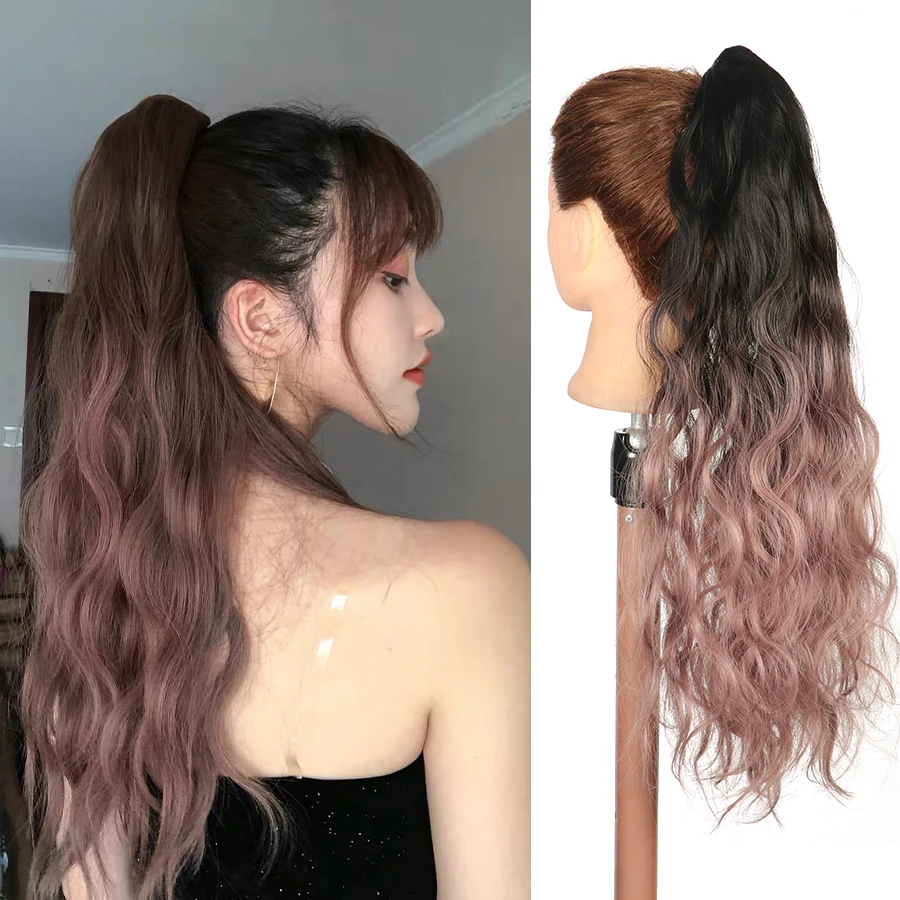 

Ombre Claw Ponytail Synthetic Women Clip in Hair Extension Wavy Curly Style Pony Tail Hairpiece Brown Blonde Hairstyle For Women
