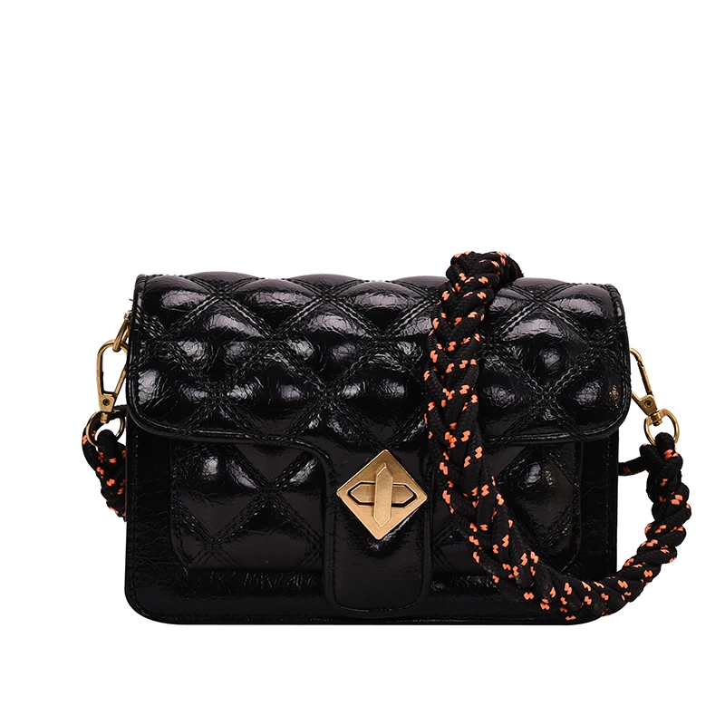 

Vintage Square Crossbody Bag 2020 Fashion New High quality PU Leather Women's Designer Handbag Lock Chain Shoulder Messenger Bag