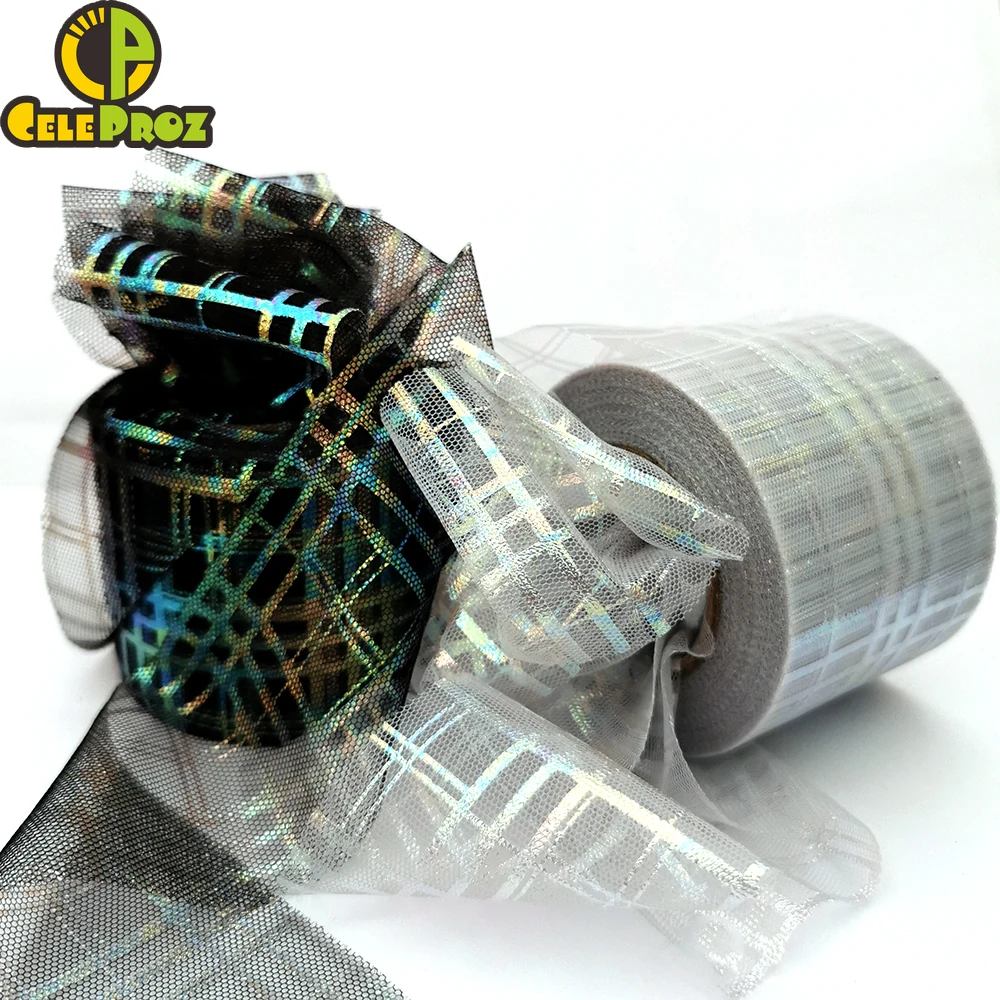 Тюлевая блестящая иллюзорная сетчатая ткань рулон 6 см 25 ярдов головная