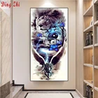 Алмазная картина с изображением тигра, Ангела самурая, алмазная картина, квадратная, круглая, 5D Алмазная мозаика, вышивка, дерево Инь-Ян, цветок, абстрактное искусство