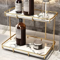 Home Organization and Storage Corner Shelves Metal Shower Shelf Luxury Bathroom Dressing Table Washstand Desktop Cosmetic Rack