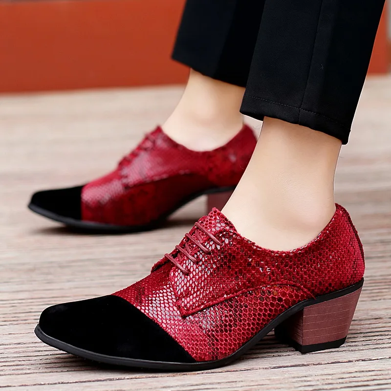 2019 модные свадебные Мужские модельные туфли увеличивающие рост дизайнерская