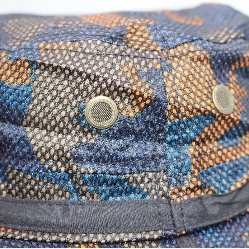 2020 Men Camouflage Bucket Fishing Hat Big Wide Brim Breathable Mesh Outdoor Hunting Safari Fisherman Sun Visor Panama Hats Cap |