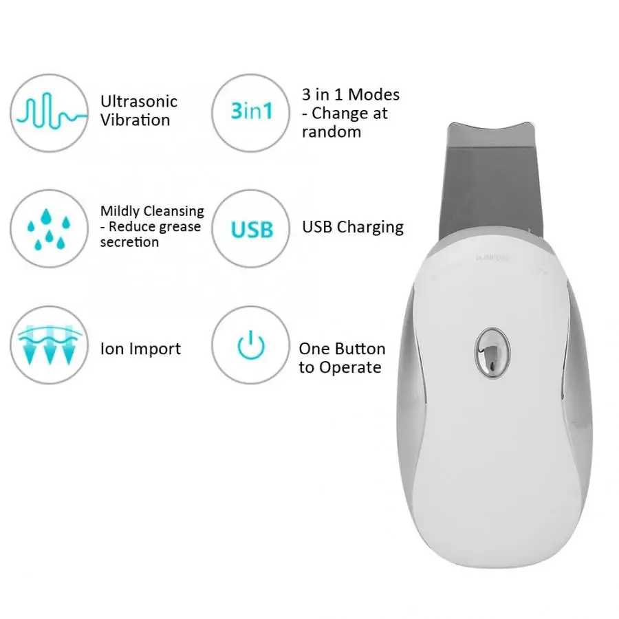 Ультразвуковая микродермабразия Ион импорт уход за кожей лица Лифт светодиодный