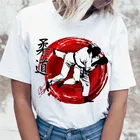 Футболка женская judo, топ для футболок, футболки, Корейская футболка, Одежда harajuku, Женская графическая смешная футболка ulzzang