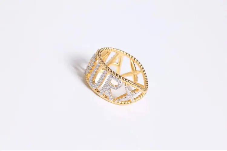 Новое Открытое платье в форме буквы любовь кольцо цвет золотистый для женщин и