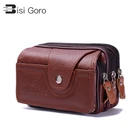 Винтажная поясная сумка из ПУ кожи BISI GORO 2021, многофункциональная поясная сумка для телефона и монет, винтажный маленький кошелек унисекс, уличный кошелек для мужчин и женщин