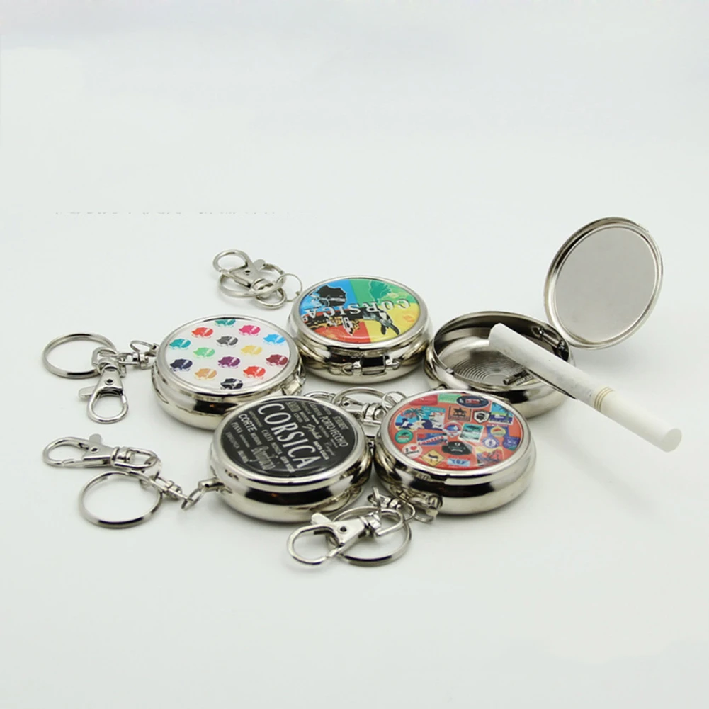 Пепельница круглая жестяная портативная пепельница эпоксидная карманная