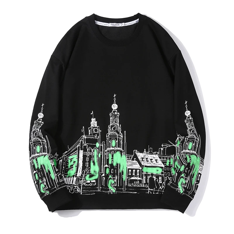 

Autumn New Harajuku Style Pullover Crew Neck Sweatshirt 2021 Streetwear Hip-Hop Sweater Casual Fashion Men's Sweatshirt