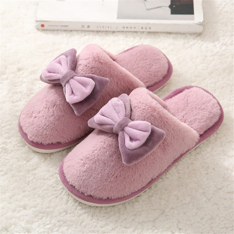2019 г. Милая Нескользящая Зимняя обувь женские домашние тапочки комнатные