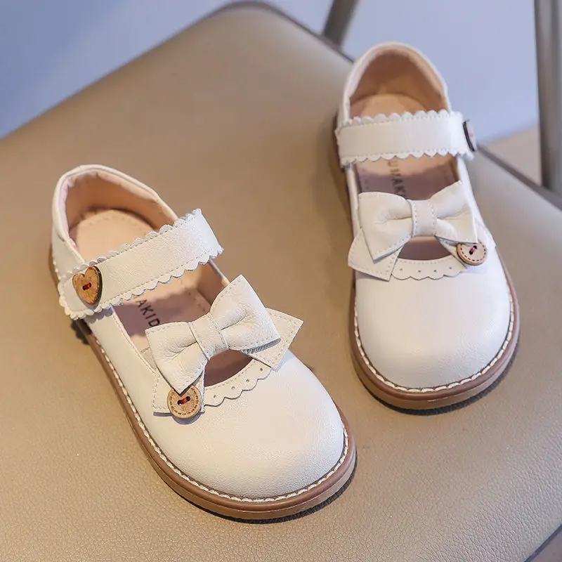 

Baby Girl Soft Shoes PU Leather Flats For Girls Kids Little Children Casual Flats Size 26-36 Brand Shoes Cute bow