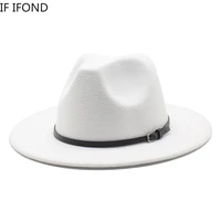 quality wide brim simple felt fedora hat wide brim church top hat for men women jazz church godfather sombrero caps