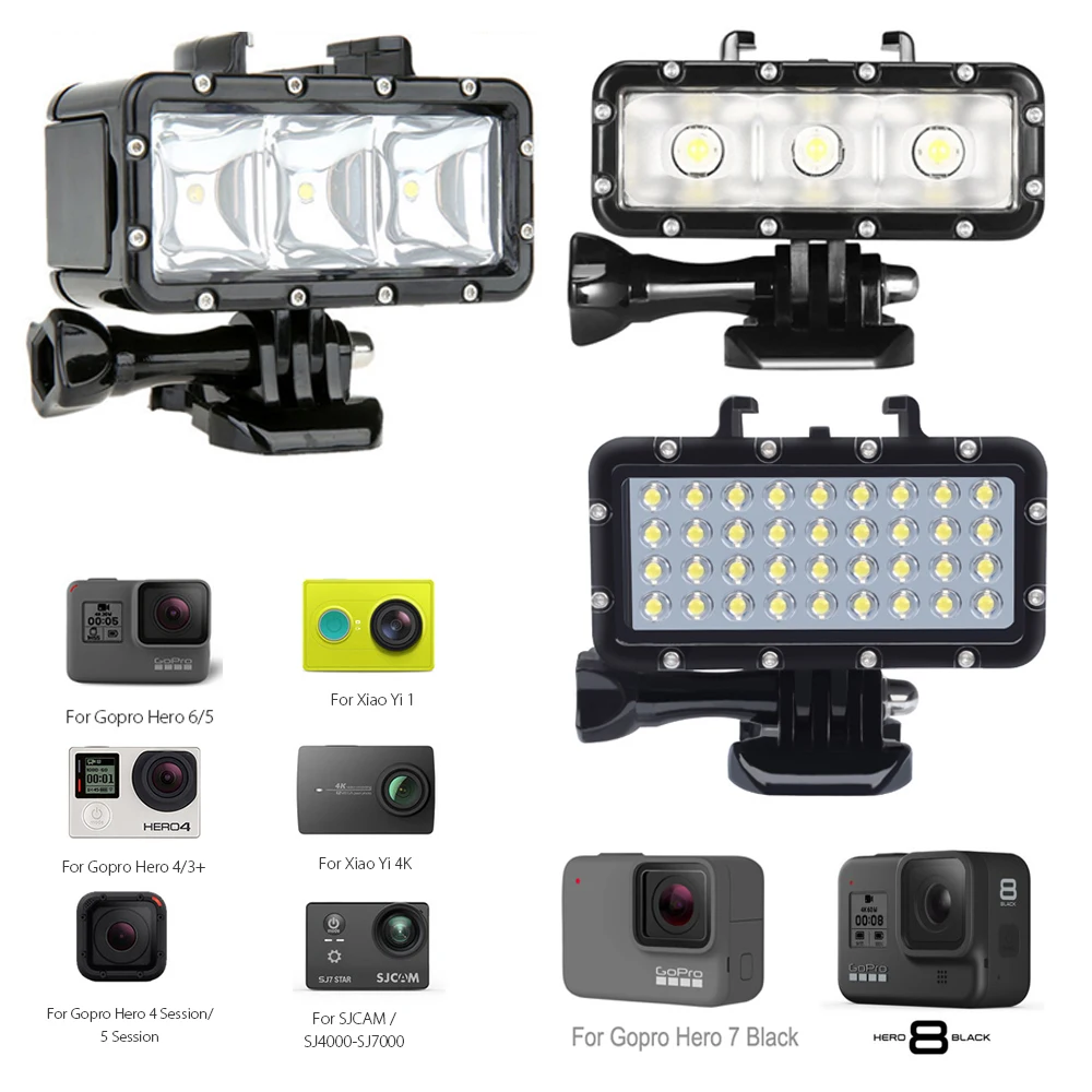 Светодиодная вспышка для дайвинга подводная лампа видеосъемки Для GoPro Hero 8 7 6 hero5 4