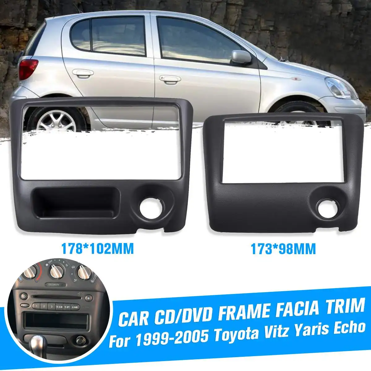 2Din радио фасции рамка Dash CD DVD проигрыватель панель установка для Toyota Vitz Yaris Echo 1999