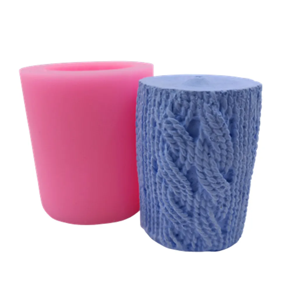 Пряжа дизайн формы для свечей 3D силиконовая форма изготовления цилиндрических |