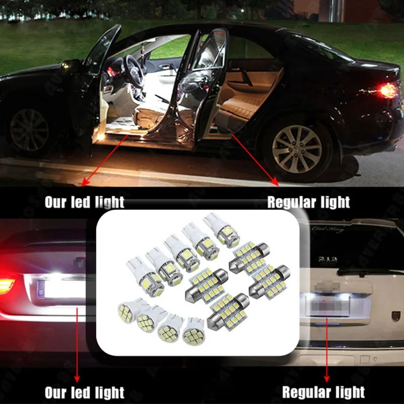 

13 Pcs/Lot Car LED Wedge Parking Light Interior Reading Light Bulbs Dashboard Lamp Car Accessories