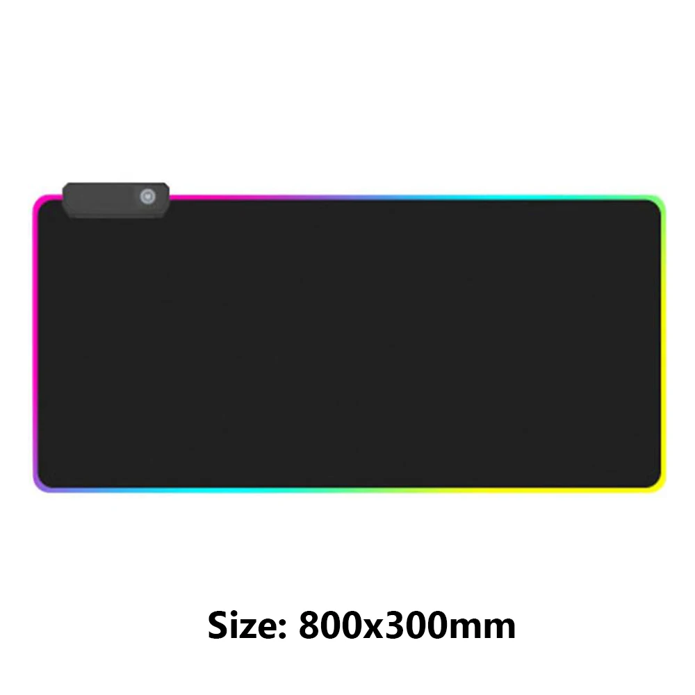 800x300mm Светящийся RGB игровой коврик для мыши цветной негабаритный светящийся USB Расширенный светодиодный нескользящий Настольный Коврик Для Мыши для ПК ноутбука - Цвет: 800x300mm