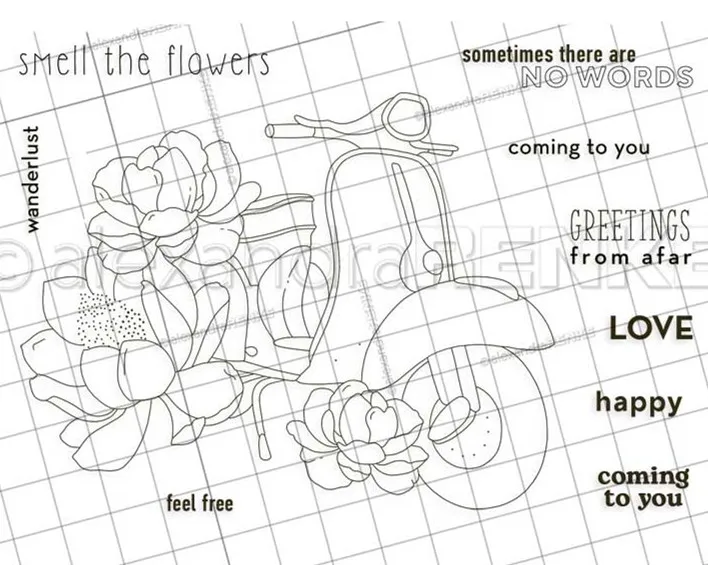 

CLEAR STAMP flower DIY Scrapbook Card album paper craft silicon rubber roller transparent stamps 0737