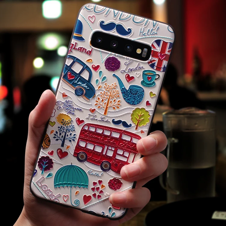 Для samsung Galaxy Note 10 S10 5G S10 плюс S9 S8 M10 M20 M30 A20 A30 A40 A50 A70 чехол Силиконовый Цветочный 3D рельефный чехол