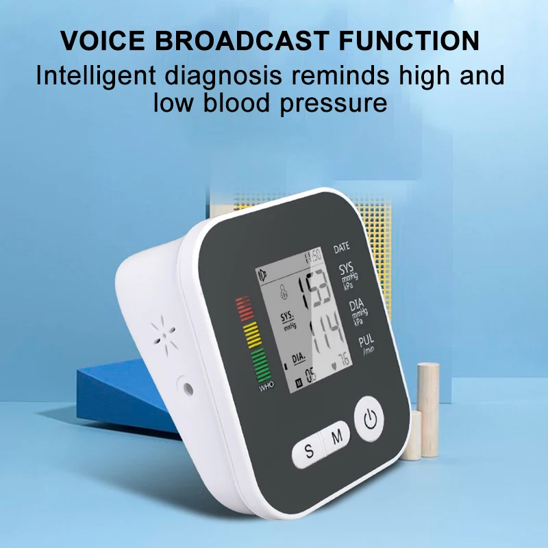 

Digital Arm Automatical Blood Pressure Monitor Heart Rate Pulse Household Appliance Equipment Sphygmomanometer Pulse Measuring