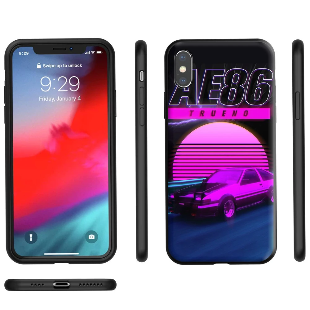 Силиконовый чехол Initial D AE86 для Apple iPhone 12 Mini 11 Pro XS X XR Max 8 7 6 S Plus SE 5S|Бамперы| |