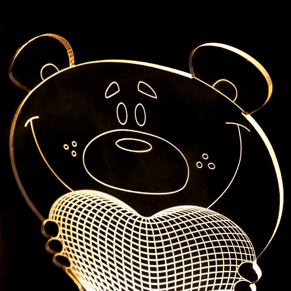 Романтический Teddy Bear держать в форме сердца подарок девушке 3D светодиодный ночной Светильник домашний декор новинка блеск настольная лампа