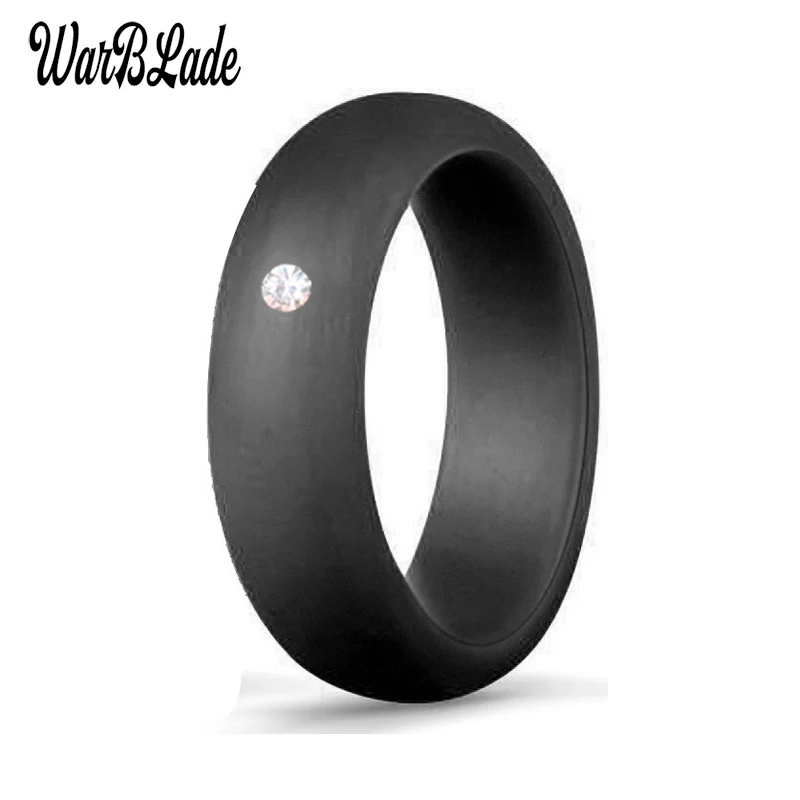 New 5.7mm Rhinestone Silicone Rings Food Grade FDA Finger Ring Hypoallergenic Flexible For Women Wedding Rubber Bands | Украшения и