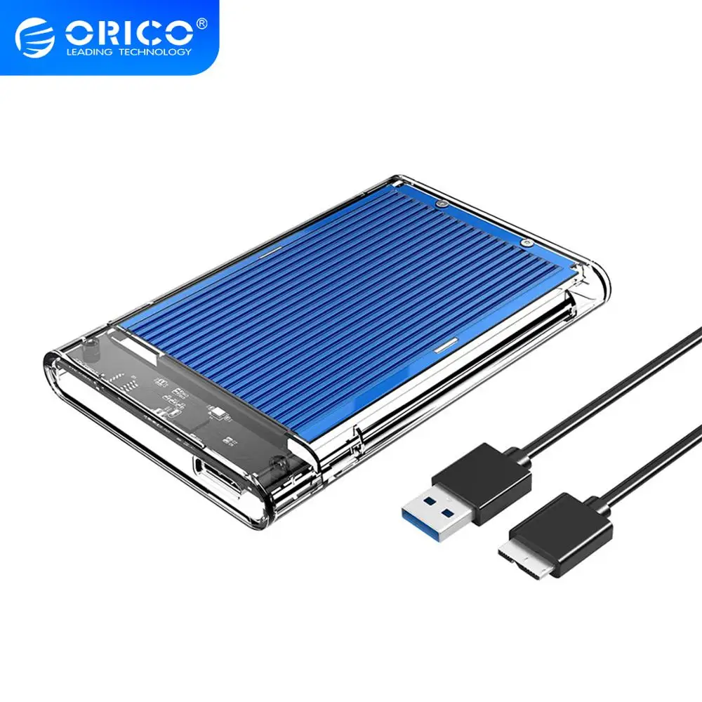 Чехол ORICO для жесткого диска 2 5 дюйма SATA к USB 3 0 прозрачный и алюминиевый корпус SSD