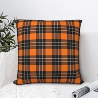 tangerine tartan square pillowcase cushion cover creative home decorative polyester for sofa seater simple 4545cm