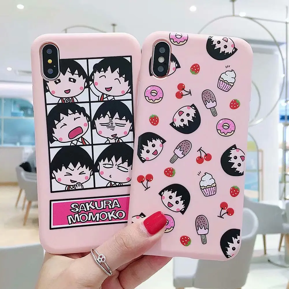 JAMULAR мультфильм Chibi Maruko Chan/чехол для телефона iPhone 6 6s плюс XS MAX XR X 7 8 Plus розовый