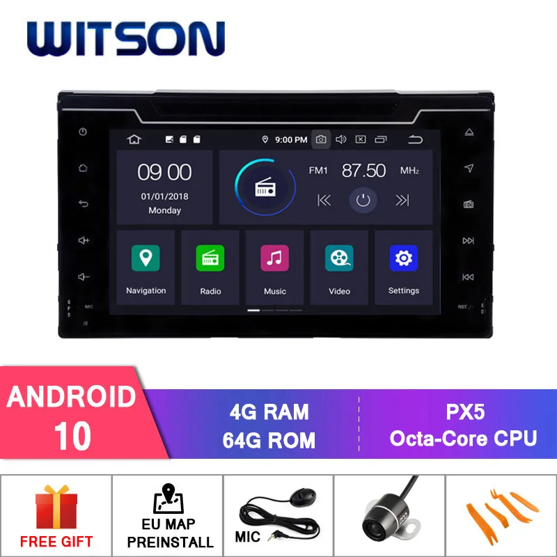 Автомагнитола WITSON мультимедийный проигрыватель на платформе Android 10 с GPS