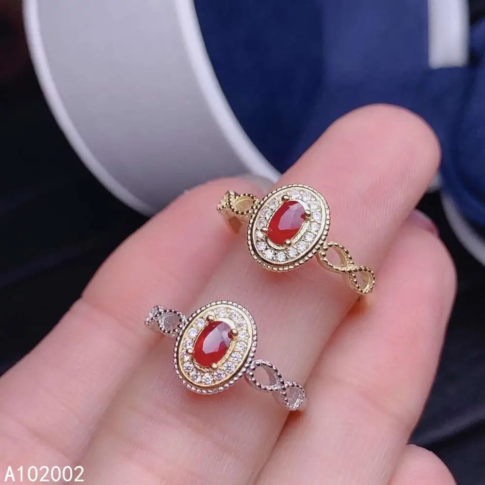 

KJJEAXCMY fine jewelry natural garnet 925 sterling silver adjustable gemstone women ring support test classic exquisite