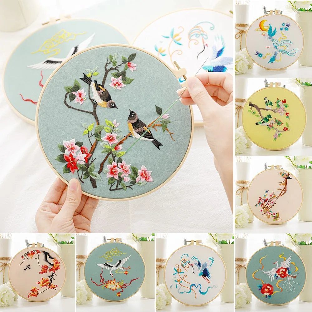 

Embroidery Kit Chinese Style Handwork Needlework Kit Cross Stitch Series Embroidery Set Hoop Handmade DIY Embroidery Starter Kit