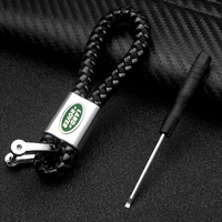 car key chains braided rope pu leather car keychain durable high quality fashion keyring for land rover range rover sport