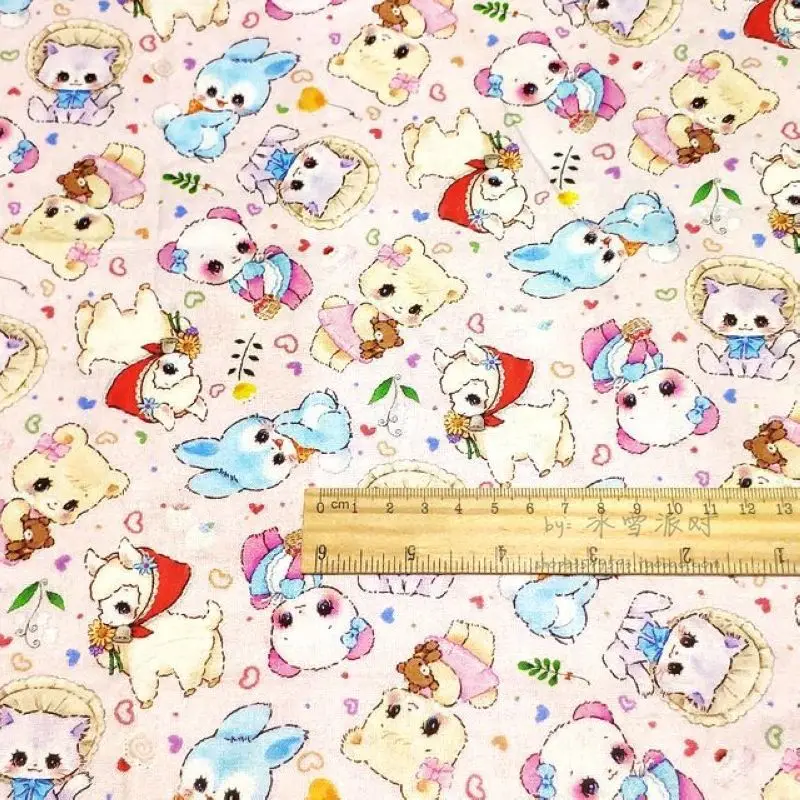 BTY 1 ярд хлопчатобумажная ткань-кавайные Мультяшные персонажи милые японские