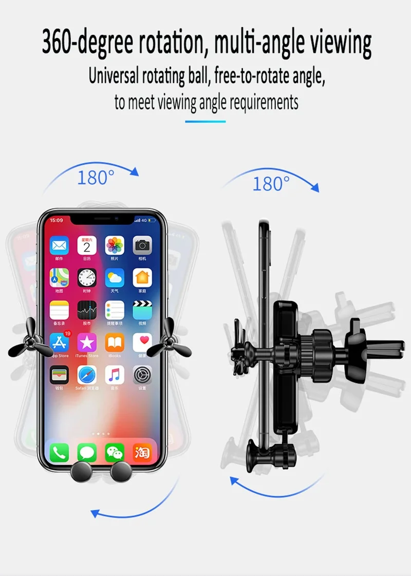 Автомобильный держатель для телефона Tongdaytech для Iphone X XS 11 Pro Max, автомобильный держатель для мобильного телефона на вентиляционное отверстие, подставка для смартфона