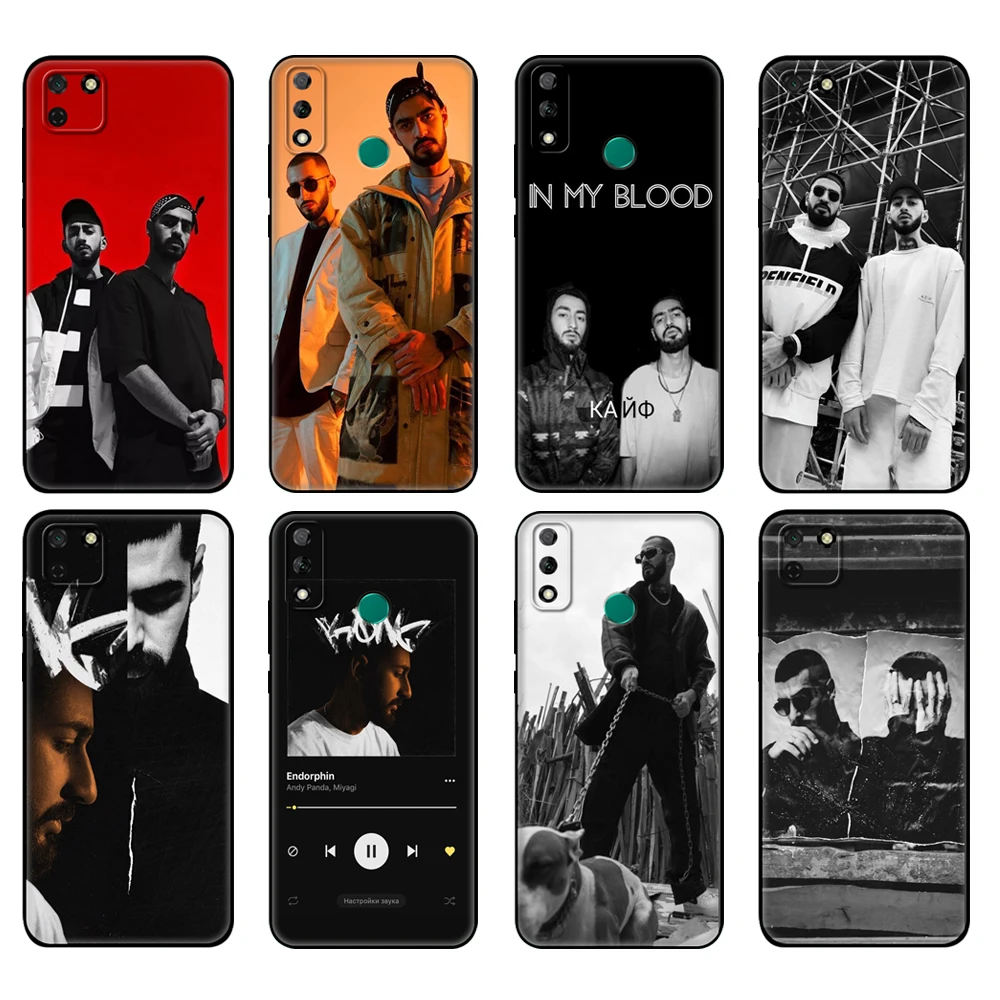 Черный чехол из ТПУ для Huawei Y9S Y6S Y8S Y5P Y7P Y8P Y5 lite Prime 2018 Y6 2019 Мияги Энди панда |