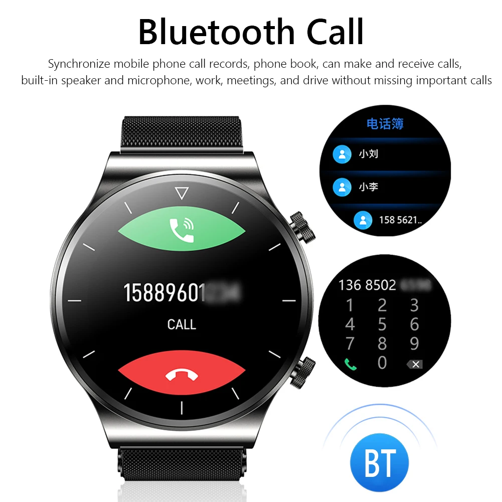 

1.28 inch Touch Screen Smart Watch Bluetooth Call Sports Heart Rate Monitor Fitness Tracker Bracelet