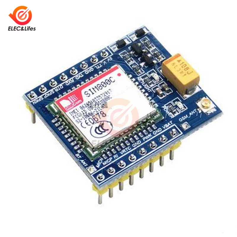 Мини SIM800C GPRS GSM модуль 5 В/3 3 в ttl макетная плата IPEX с Bluetooth TTS STM32 для Arduino SMT32 C51|Детали