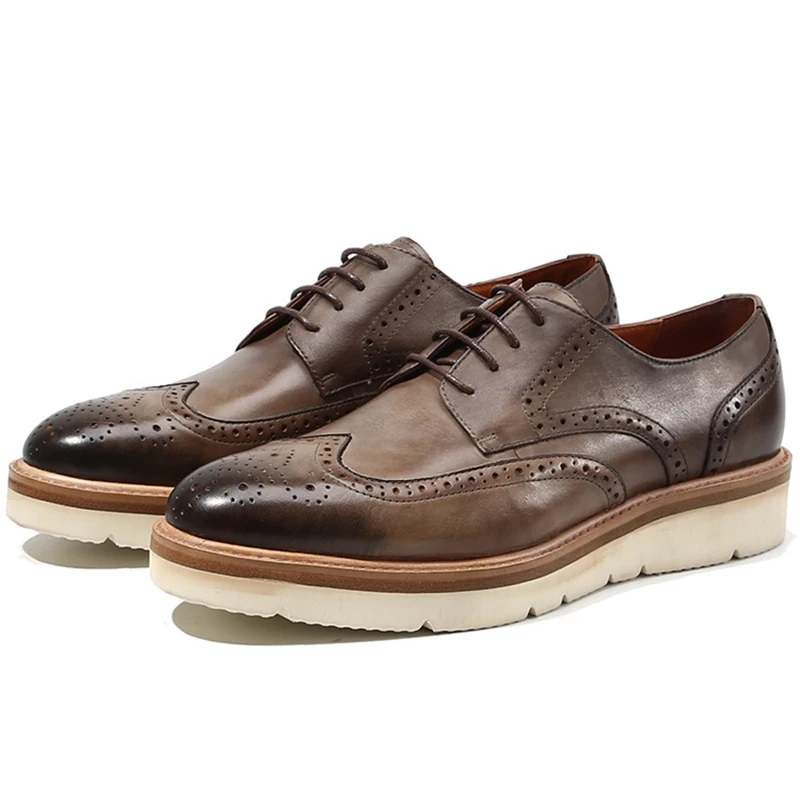 Модная мужская обувь ручной работы из натуральной кожи Мужские свадебные