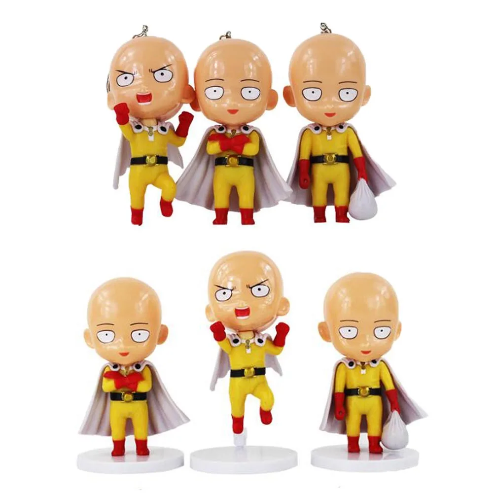3 шт./компл. Аниме One Punch Man САЙТАМА сенсей ПВХ фигурка брелок Модель игрушечная