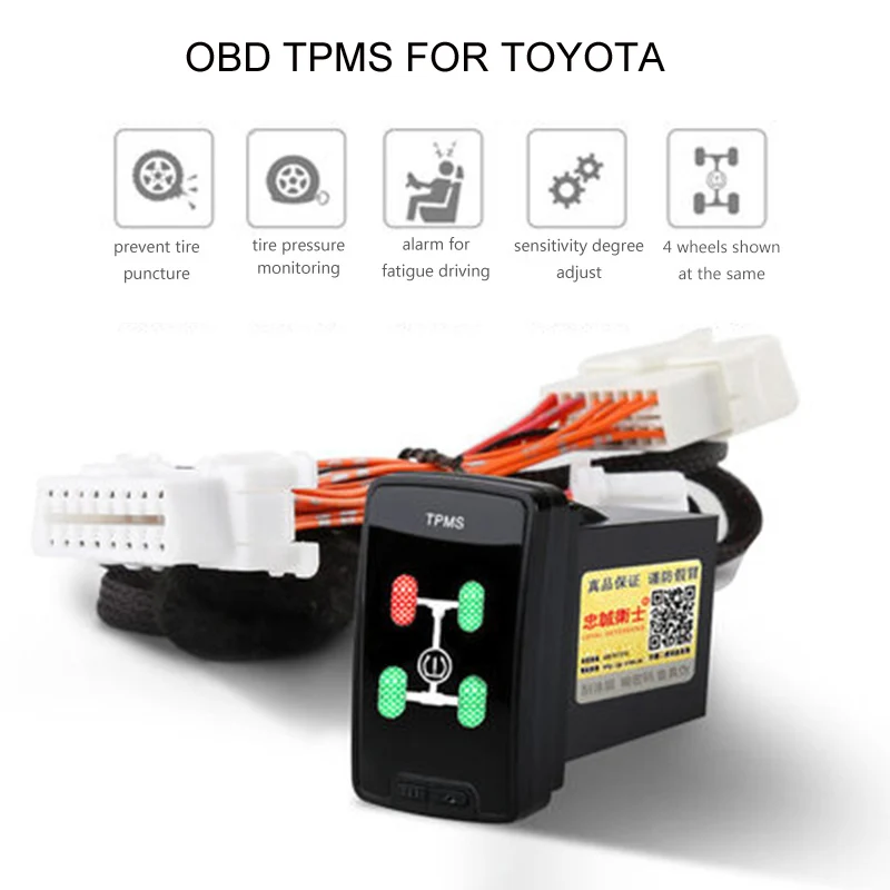 OBD TPMS спидлок давления в шинах для Toyota Corrola Levin Camry Prado RAV4 высокий посадочный