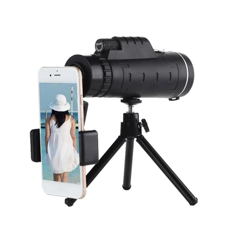 40x60 Monocular Telescope with Universal Phone Mount and Tripod Compass Portable Night Vision Monoculars for Birdwatching | Инструменты