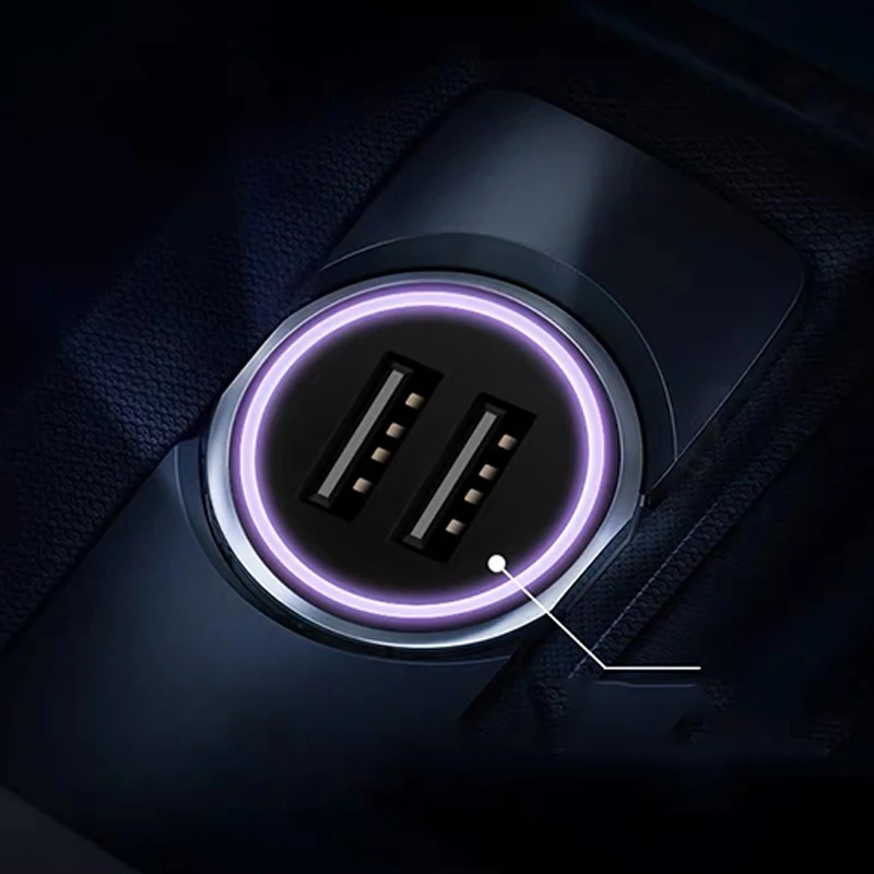 

3.1A Dual Screen USB Car Charger Aluminum Universal Car Charger For MINI cooper r56 f56 f53 f50 r60 Accessories