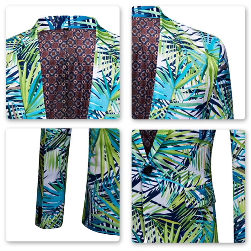 YUNCLOS новый дизайн синий зеленый узор блейзеры куртки вечерние платья смокинги