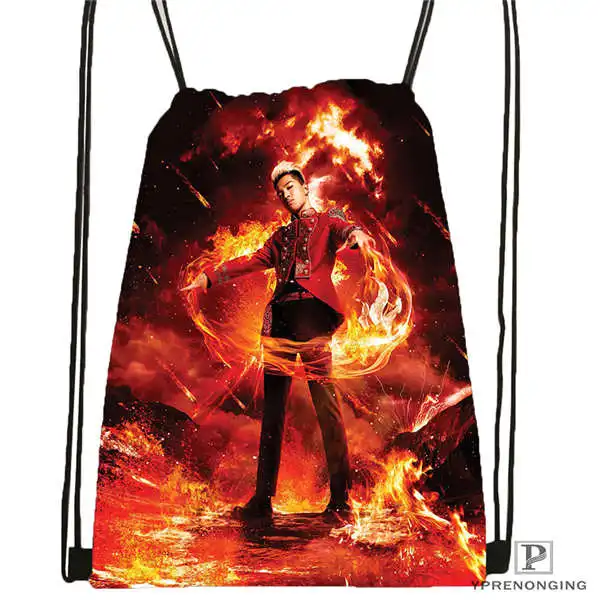 Drawstring Backpack Custom big bang(45) походная сумка на шнурке милый рюкзак для детей(черная спинка) 31x40 см#180612-03-big bang - Цвет: Drawstring Backpack